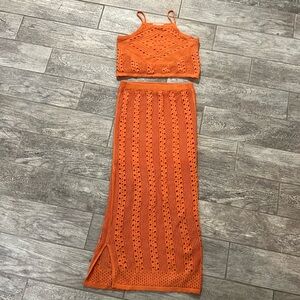 Gorgeous sunset 2 piece skirt and top set